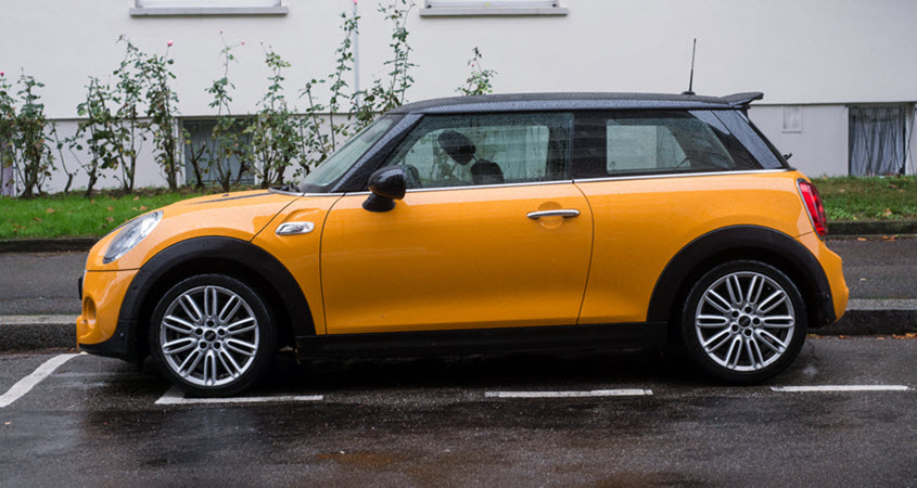 Orange Mini Cooper Car